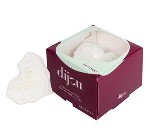 1x Rose preserved dc white heartshape
