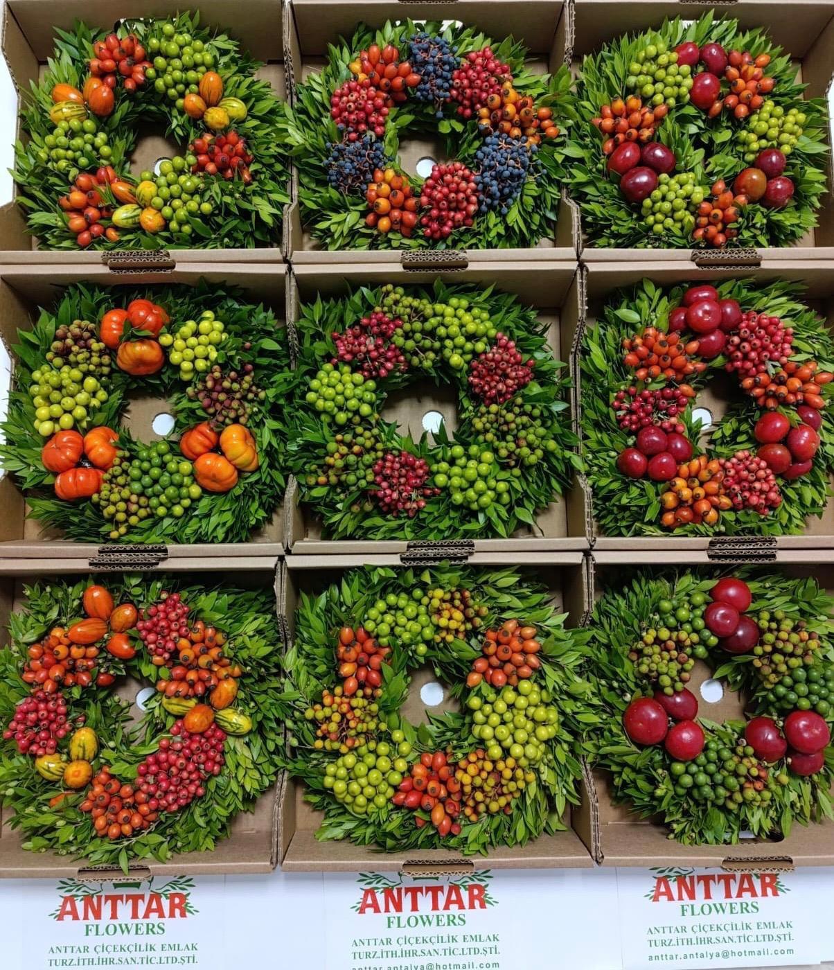 9x Sf sierfruit krans 30cm