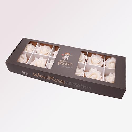 10x Dc wax zijden roos wit 10cm